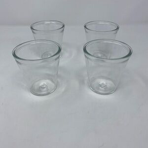Set of 4 Clear Mini Glass Jars/Tumblers
